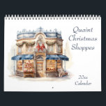 Quaint Christmas Shoppes Calendar<br><div class="desc">Illustrations of quaint shoppes decorated for Christmas fill this calendar.  AI assisted graphics purchased with commercial use.  Artwork:  RavenPrintableDesign</div>