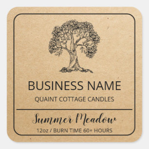 Quaint Cottage Kraft Soy Candle Product Labels