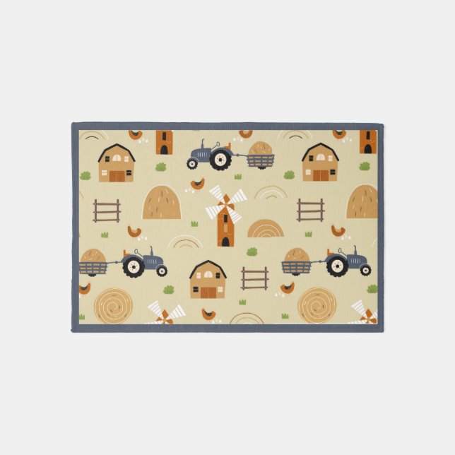 Quaint Country Farmland Childs Bedroom Rug (Front)