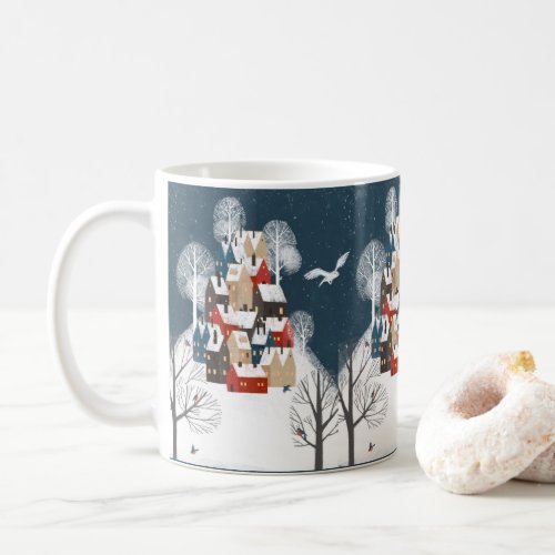 Quaint Country Village In The Snow Coffee Mug