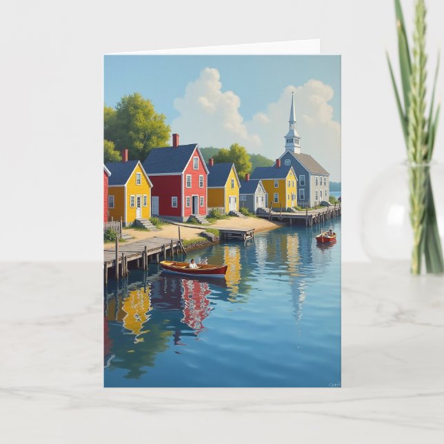Quaint Fathers Day Scene Card (Front)