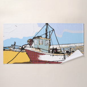 Quaint Fishing Boat Bath Towel Set