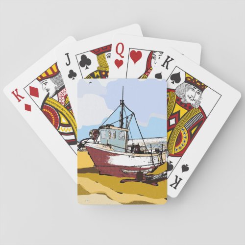 Quaint Fishing Boat  Poker Cards