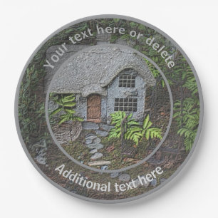 Quaint Flower Garden Cottage Personalized Party Paper Plates