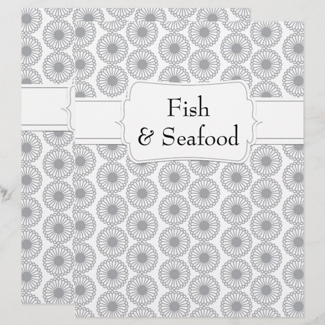 Quaint Grey Floral Recipe Divider (Front/Back)