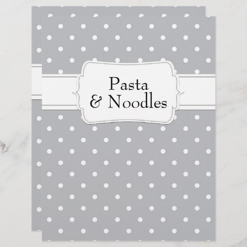 Quaint Grey Polkadot Pattern Recipe Divider