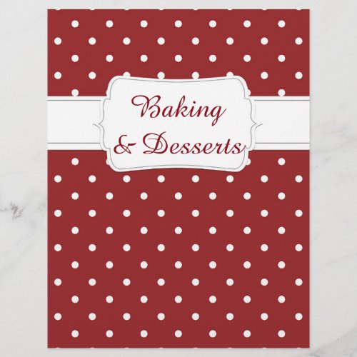 Quaint Maroon Dot Pattern Recipe Divider