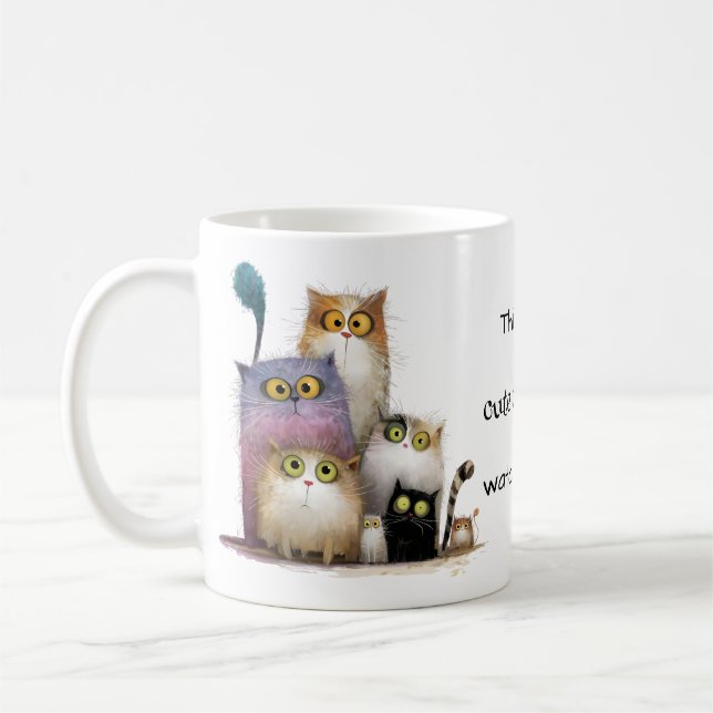 Quaint My Cute Cat Videos Watching Coffee Mug (Left)