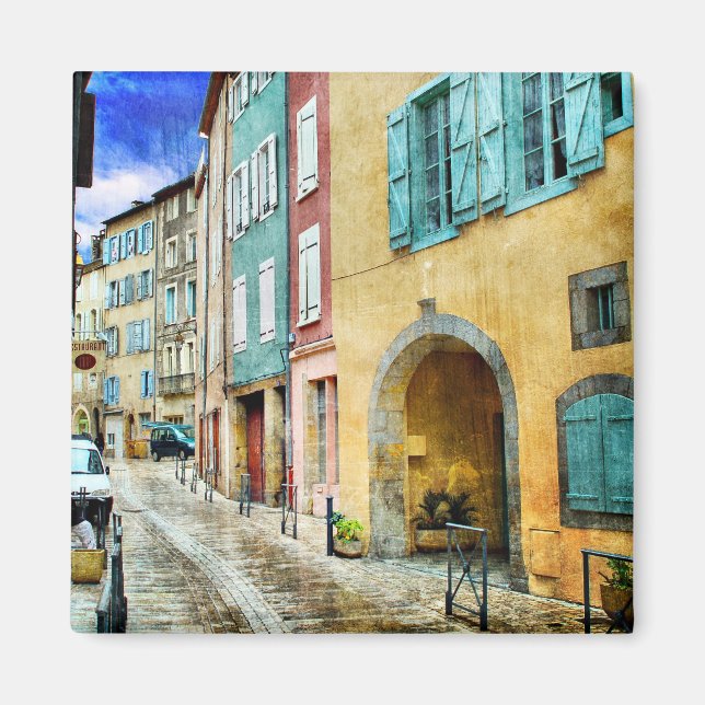 Quaint Old Cobblestone Street Magnet (Front)
