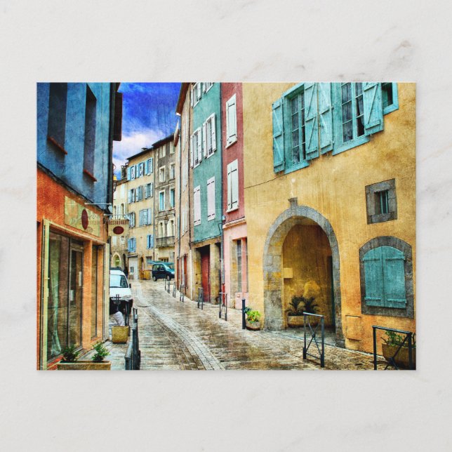 Quaint Old Cobblestone Street Postcard (Front)