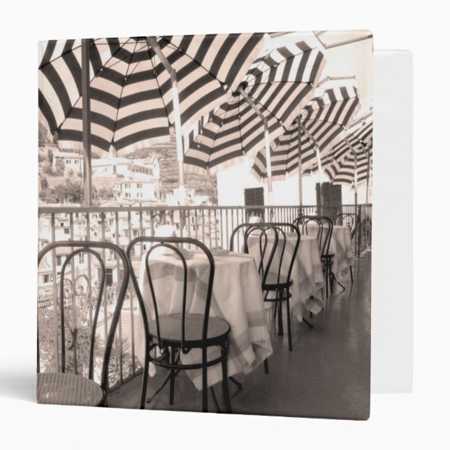 Quaint restaurant balcony, Italy 3 Ring Binder (Front/Inside)