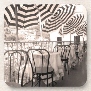 Quaint restaurant balcony, Italy Beverage Coaster