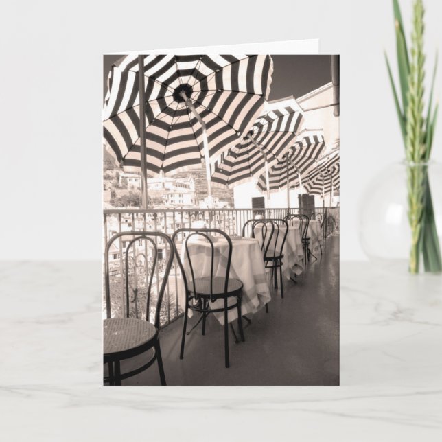 Quaint restaurant balcony, Italy Card (Front)