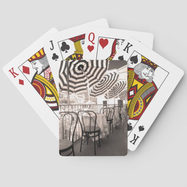 Quaint restaurant balcony, Italy Poker Cards (Back)