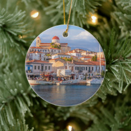 Quaint Seaside Village Ceramic Ornament