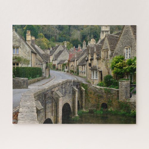 Quaint Town of Castle Combe in English Cotswolds Jigsaw Puzzle