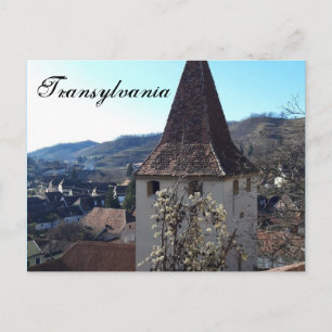 Quaint Village Tower Transylvania Postcard