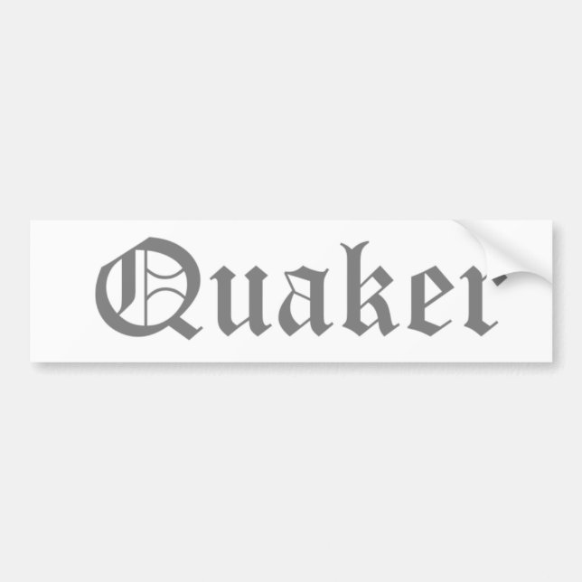 Quaker Bumper Sticker (Front)