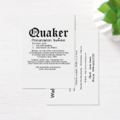 Quaker definition welcome card (Desk)