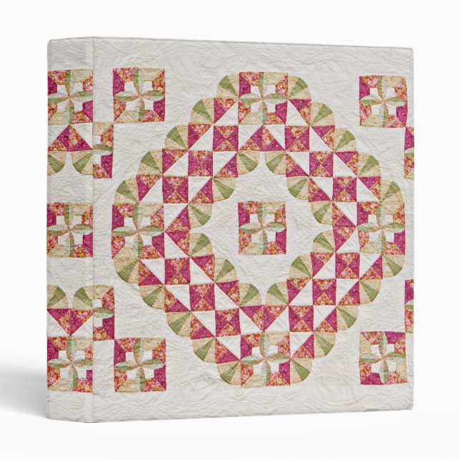 Quaker faux quilt note book 3 ring binder (Front/Spine)