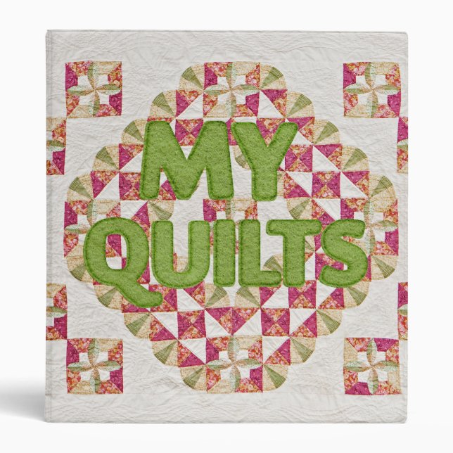 Quaker faux quilt note book 3 ring binder (Front)