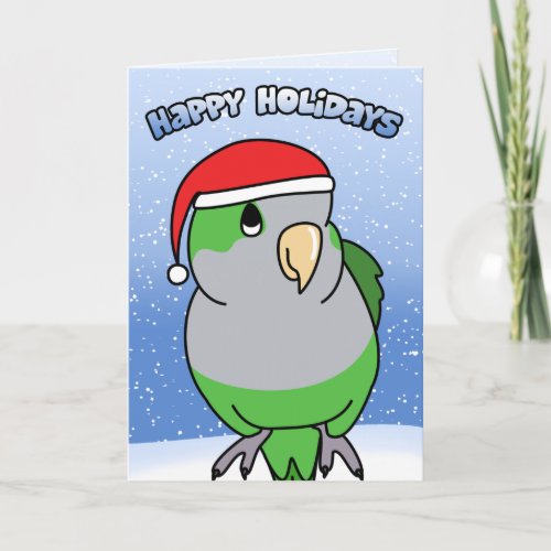 Quaker Parakeet Happy Holidays Christmas Card