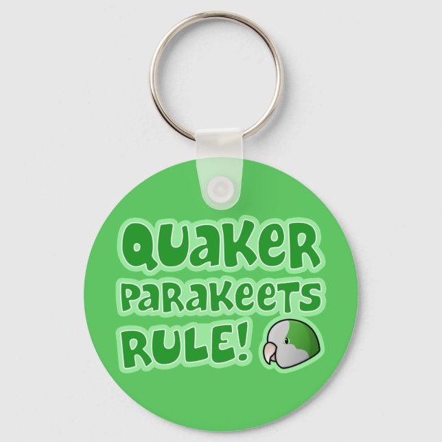 Quaker Parakeets Rule Keychain (Front)