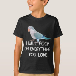 Quaker Parro, Poop On Everything Blue Quaker T-Shirt