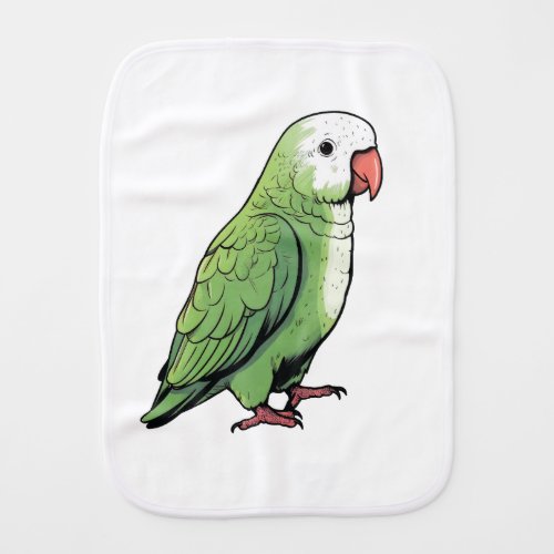 Quaker parrot bird cute design baby burp cloth
