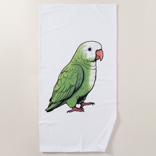 Quaker parrot bird cute design beach towel