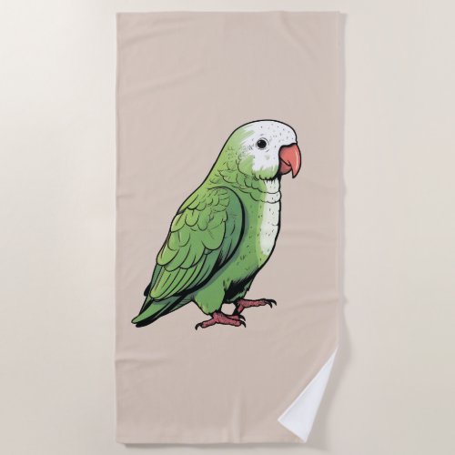 Quaker parrot bird cute design beach towel
