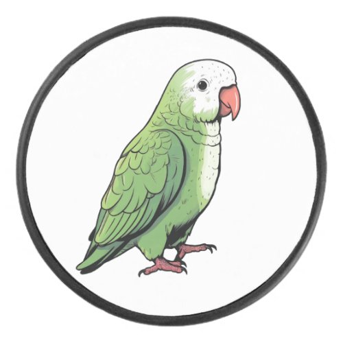 Quaker parrot bird cute design hockey puck