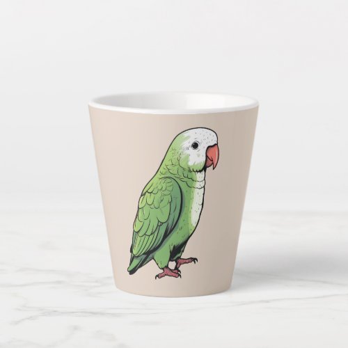 Quaker parrot bird cute design latte mug