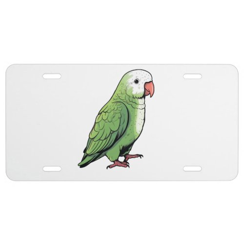 Quaker parrot bird cute design license plate