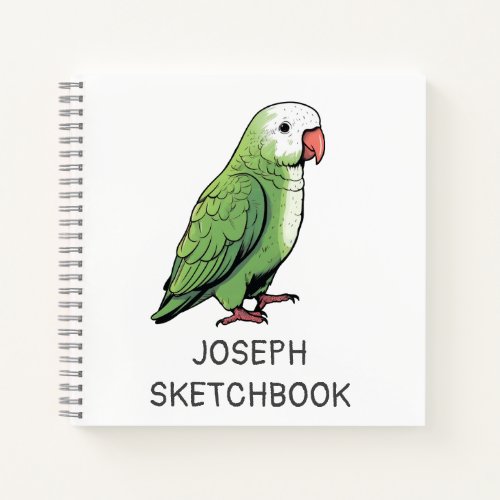 Quaker parrot bird cute design notebook