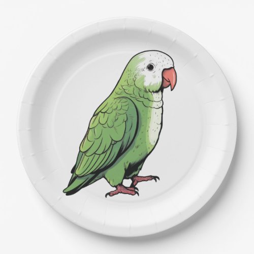 Quaker parrot bird cute design paper plates