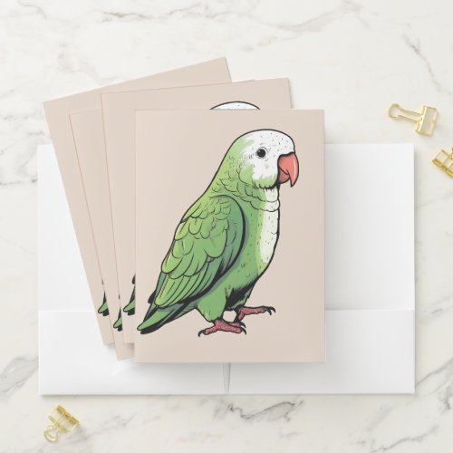 Quaker parrot bird cute design pocket folder
