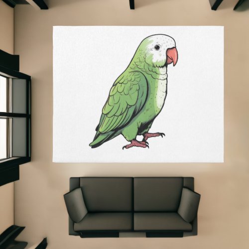 Quaker parrot bird cute design rug