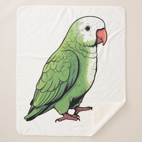 Quaker parrot bird cute design sherpa blanket