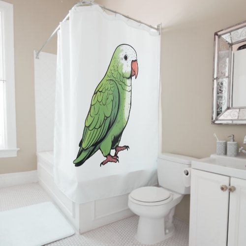 Quaker parrot bird cute design shower curtain