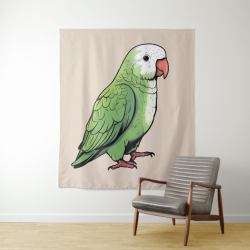 Quaker parrot bird cute design tapestry