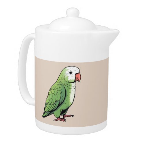 Quaker parrot bird cute design teapot