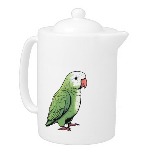 Quaker parrot bird cute design teapot