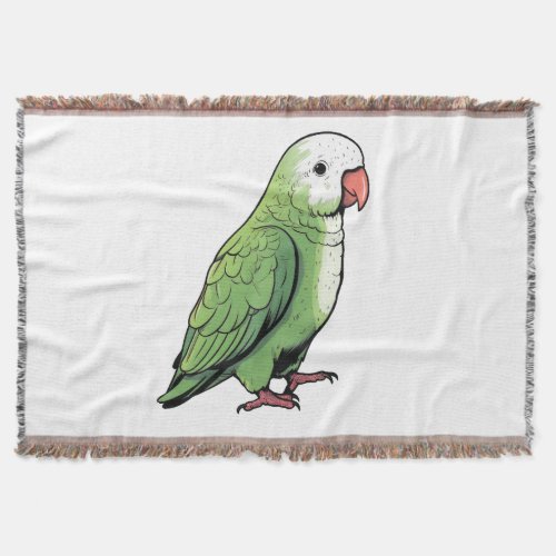 Quaker parrot bird cute design throw blanket