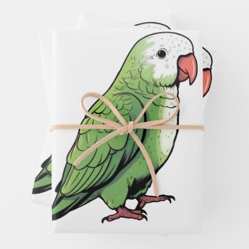Quaker parrot bird cute design wrapping paper sheets