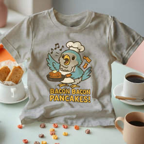 Quaker Parrot Chef Singing Bacon Pancakes Funny Tri-Blend Shirt