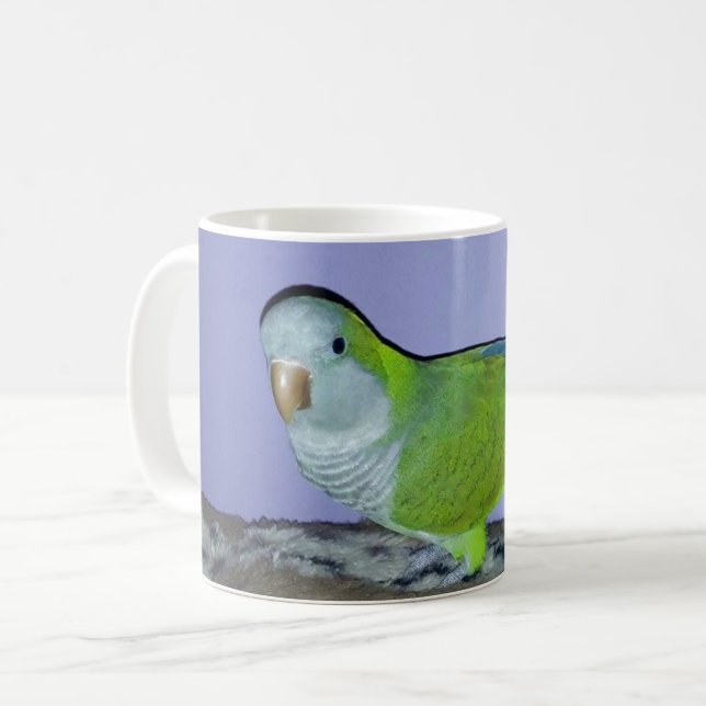 Quaker Parrot Coffee Mug (Front Left)