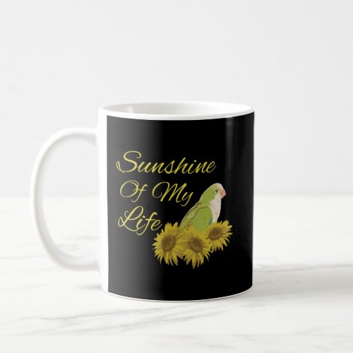 Quaker Parrot Green Monk Parakeet Sunshine Sunflow Coffee Mug