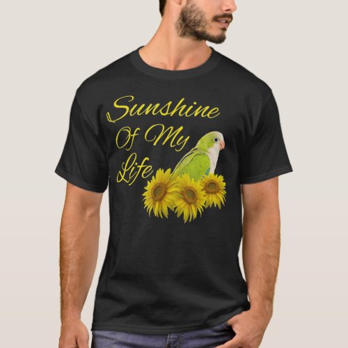 Quaker Parrot Green Monk Parakeet Sunshine T_Shirt