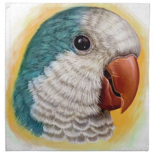 Quaker parrot realistic painting napkin